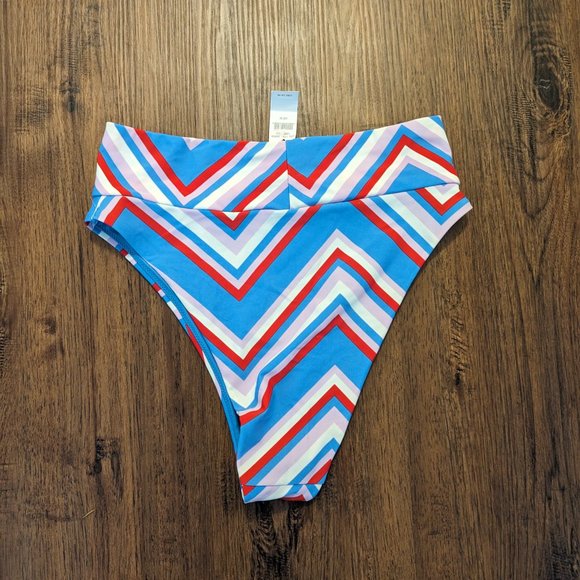 Aerie Baby Blue with Strips Bikini Top and Bottom - New with Tags - Picture 7 of 9